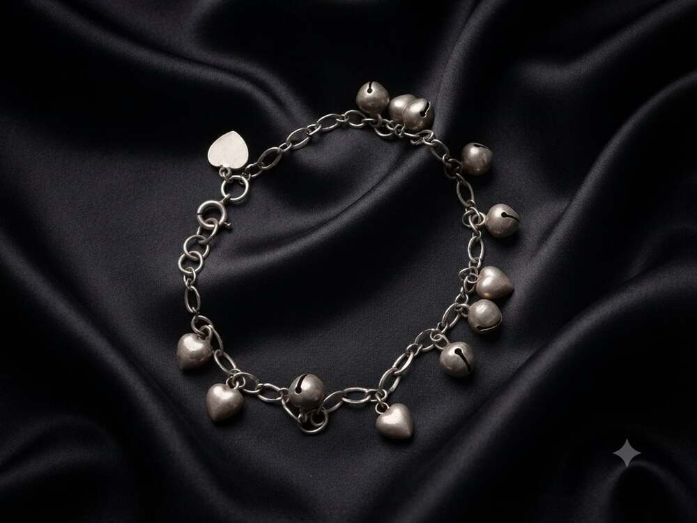 Sterling Silver Ladies Jingle Bell Ankle Bracelet